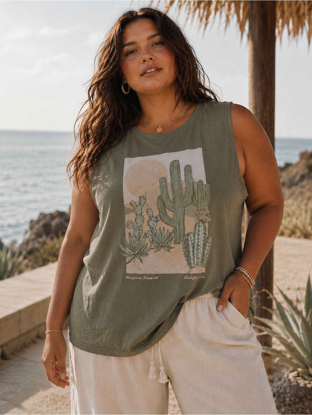 100% Cotton Torrid Mojave Desert Graphic Tank Top 2X Plus Size NWT Relaxed Fit